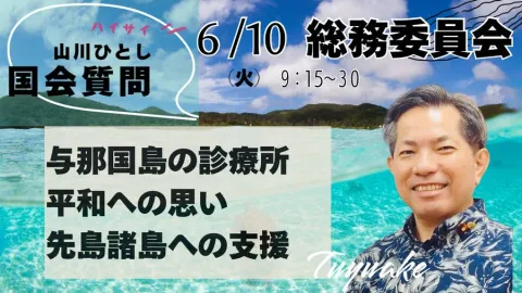 山川ひとし 国会質問！