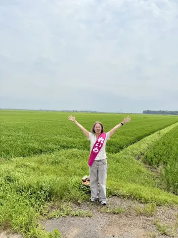 れいわ全国比例：池沢理美（漫画家） 7月7日 山形県庄内平野の田んぼを訪問